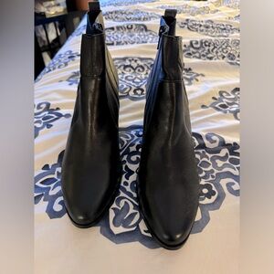 Black Faux Leather Booties